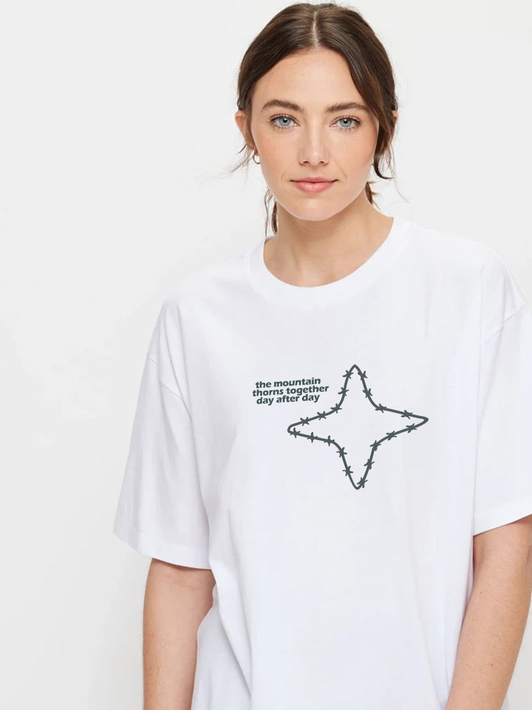 Mountain Star Women Oversized Printed T-Shirt