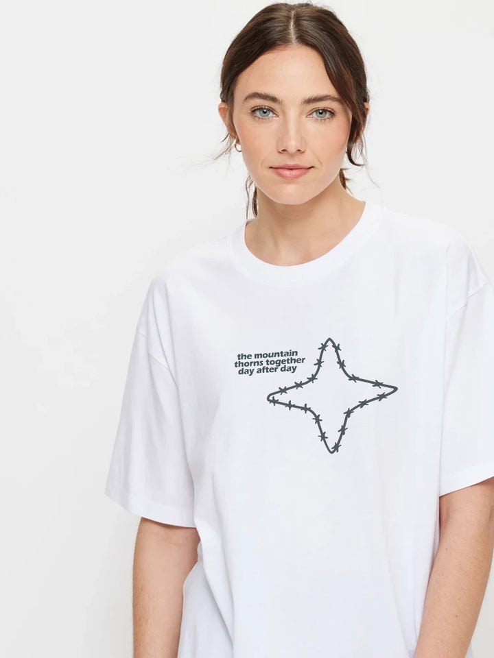 Mountain Star Women Oversized Printed T-Shirt