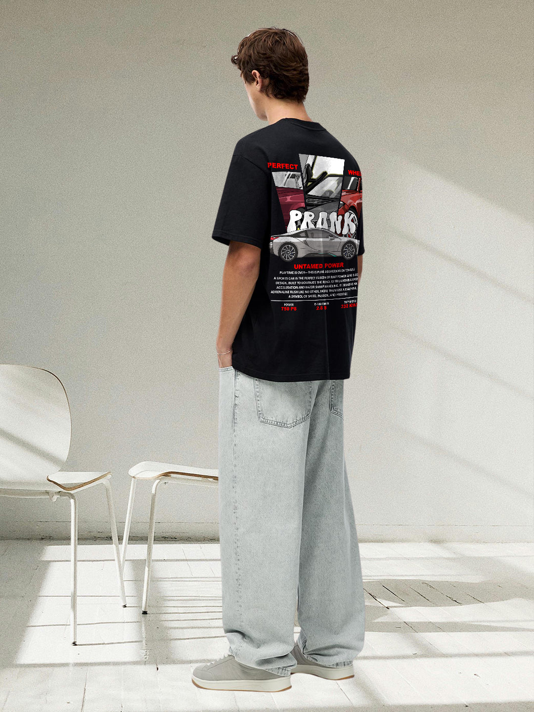 Untamed Power Men Graphic Printed Oversized  T-Shirt