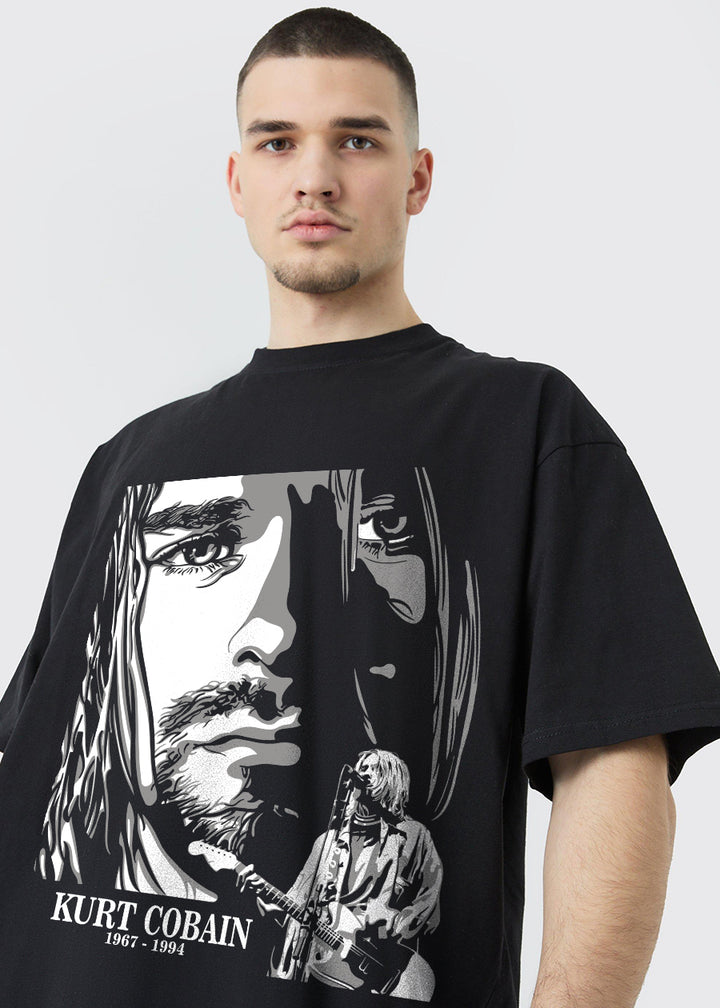 Music Star Cobain Men Oversized Printed T-Shirt