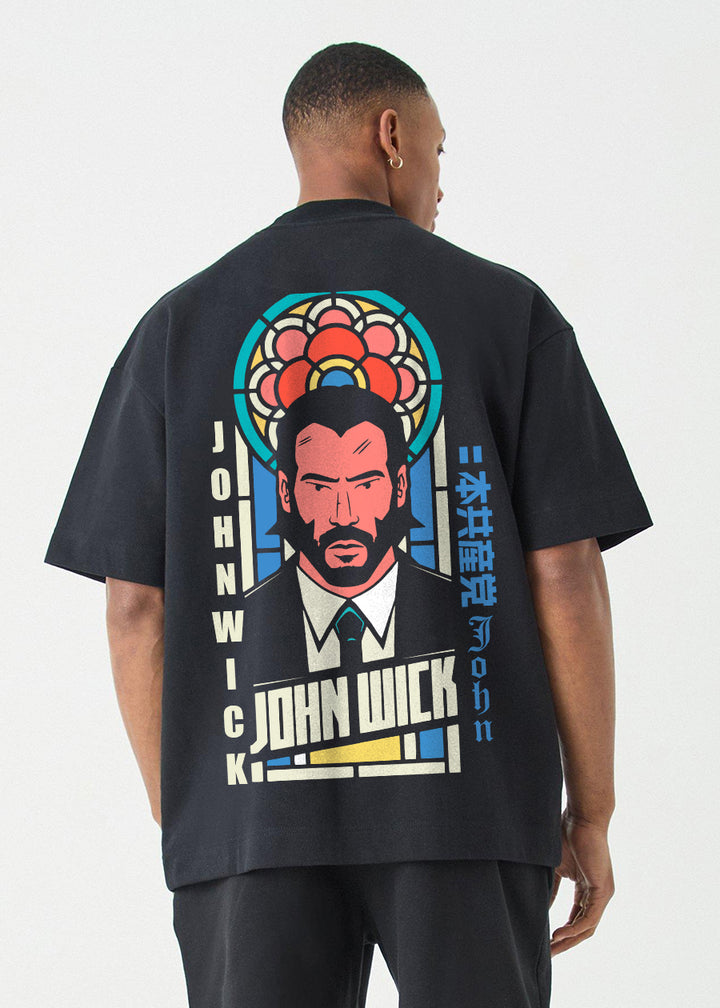 John Wick Men Oversized Printed T-Shirt