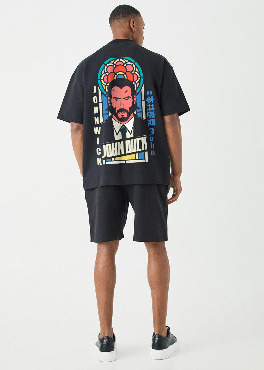 John Wick Men Oversized Printed T-Shirt