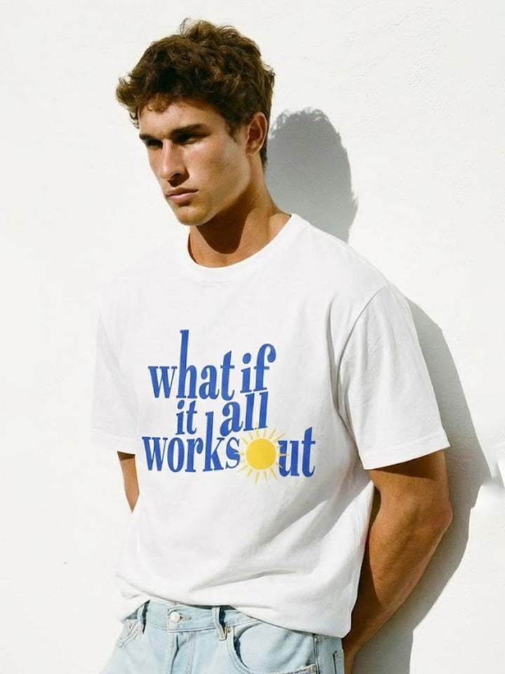 WHAT IF IT ALL WORKS OUT Men Premium Oversized Terry T-shirt