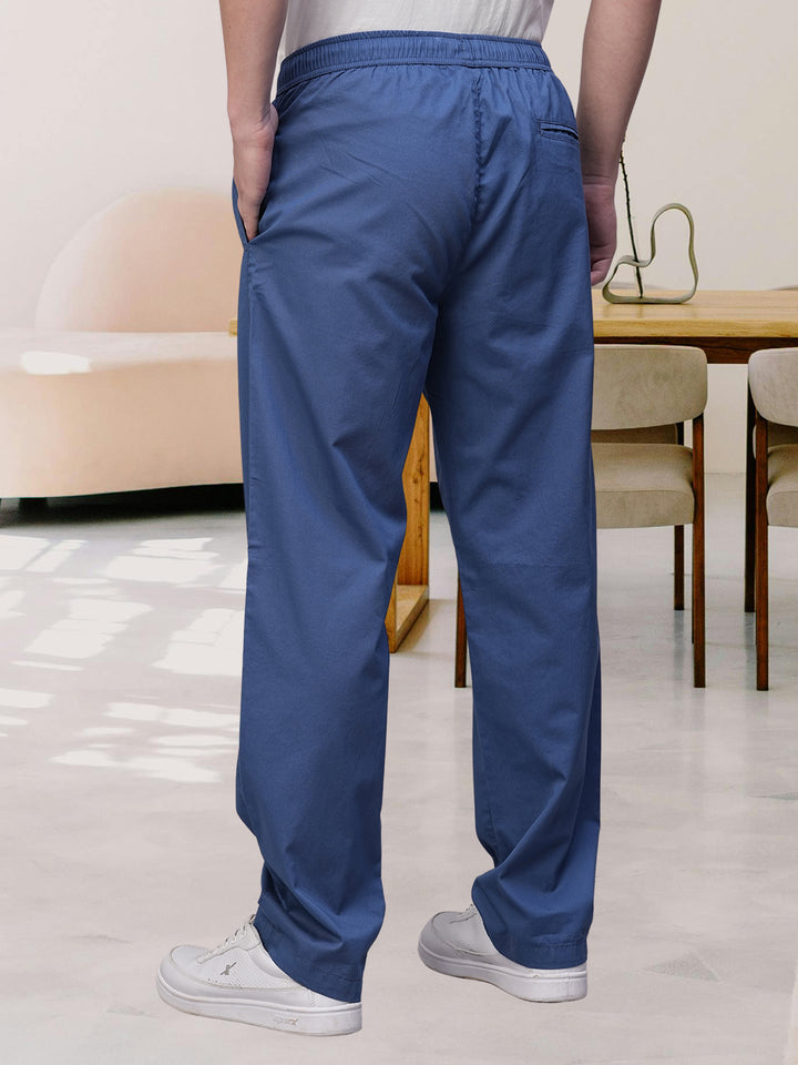 Cotton Pant for Men Solid - Blue