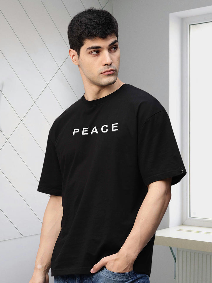 Peace Men Oversized Printed T-Shirt