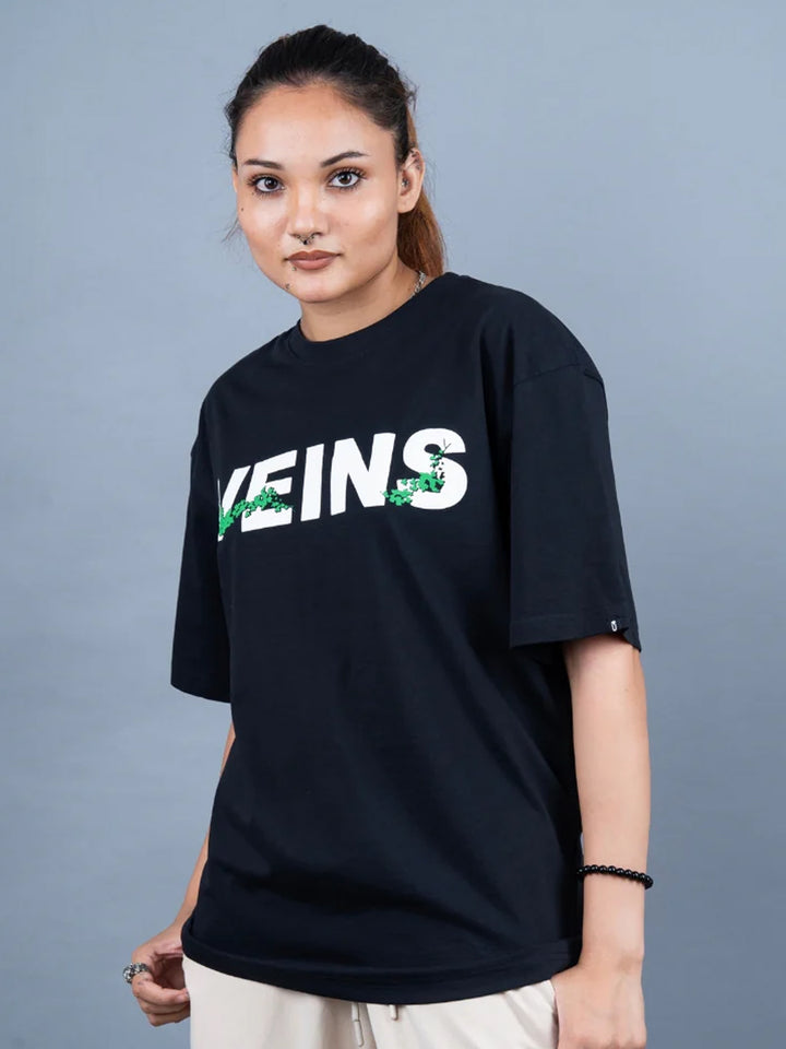 Ice In My Veins Puff Printed Woman Oversized Terry T-shirt