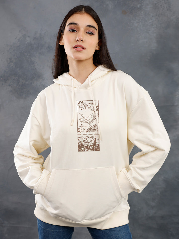 Majestic View Women Drop Shoulder Premium Terry Hoodie