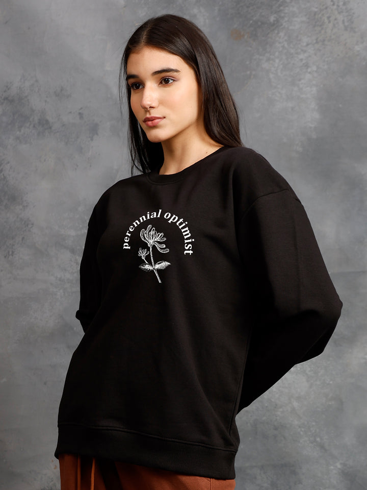 True Nature Women Drop Shoulder Premium Terry Sweatshirt