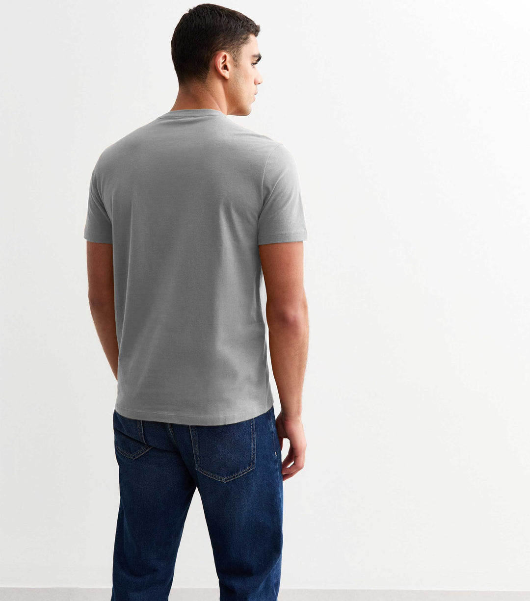 Solid Men Half Sleeve T-Shirt - Ash Grey