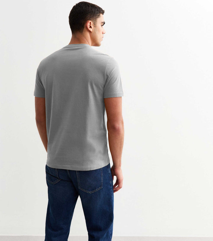 Solid Men Half Sleeve T-Shirt - Ash Grey