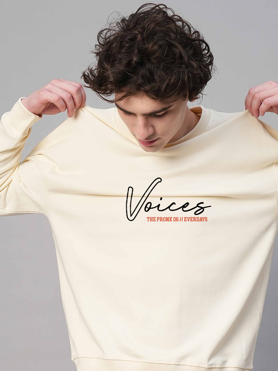 Voices Men Drop Shoulder Premium Terry Sweatshirt