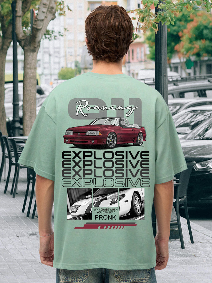 EXPLOSIVE Men Graphic Printed Oversized  T-Shirt