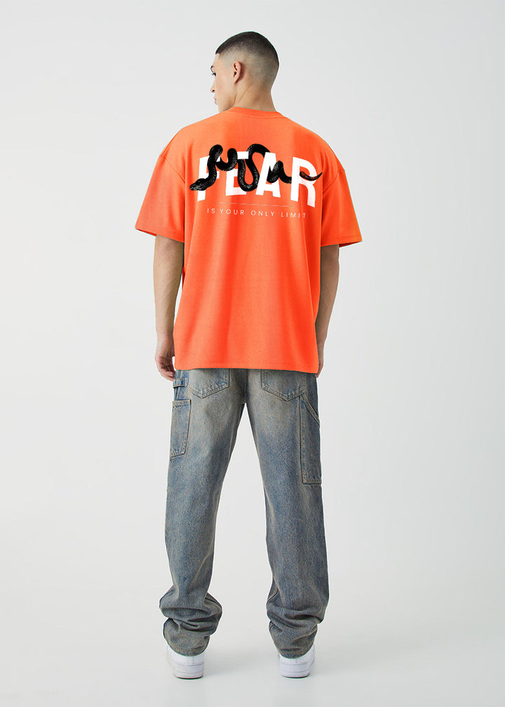 Fear Men Oversized Printed T-Shirt