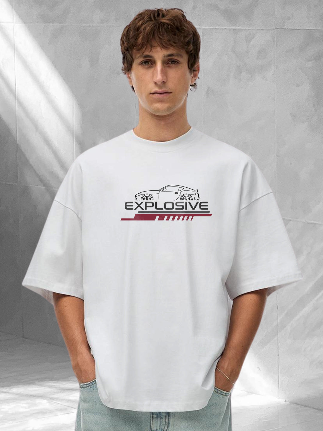 Explosiv Men Graphic Printed Oversized  T-Shirt