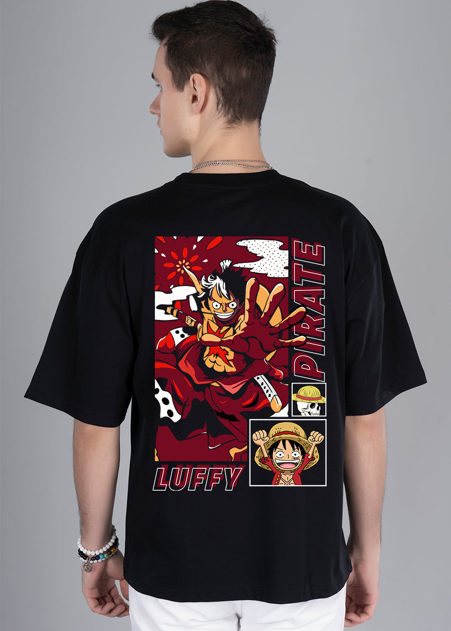 Pirate Luffy Men Oversized Printed T-Shirt