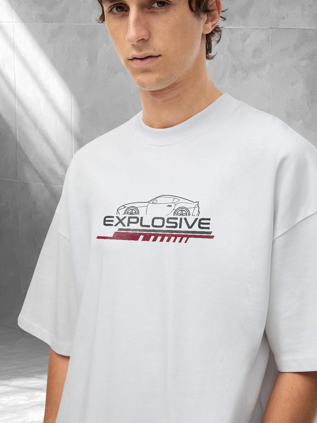 Explosiv Men Graphic Printed Oversized  T-Shirt