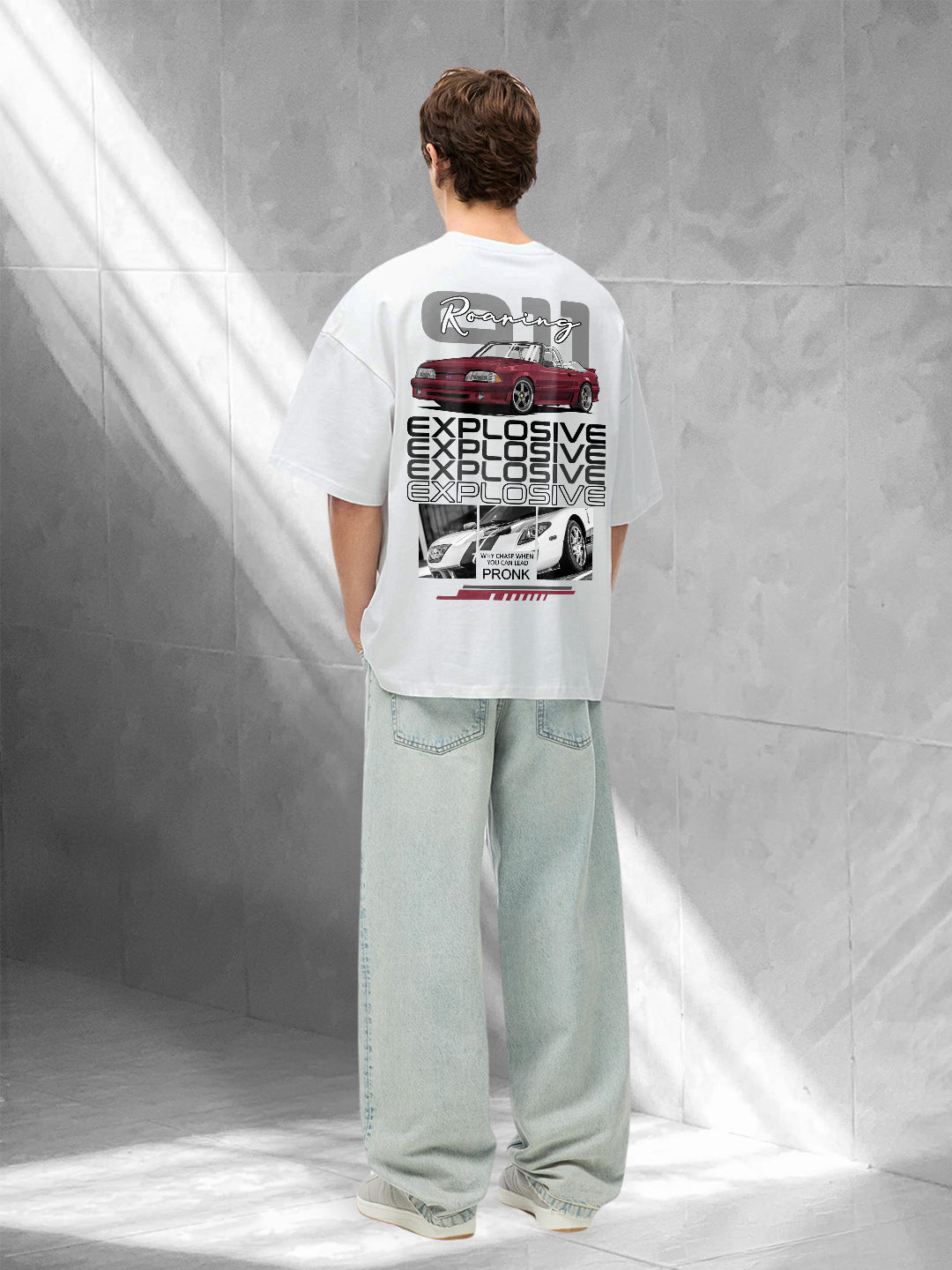 Explosiv Men Graphic Printed Oversized  T-Shirt