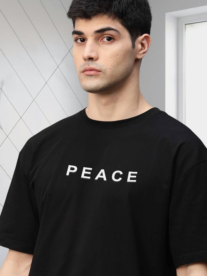 Peace Men Oversized Printed T-Shirt