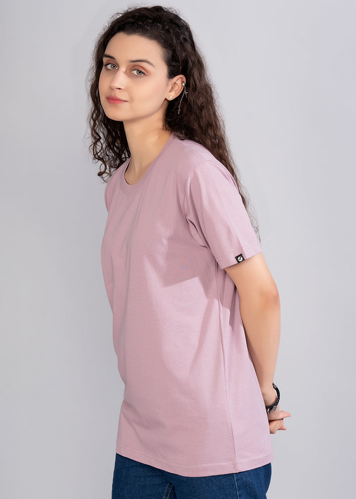 Solid Women Boyfriend T-Shirt - Lilac