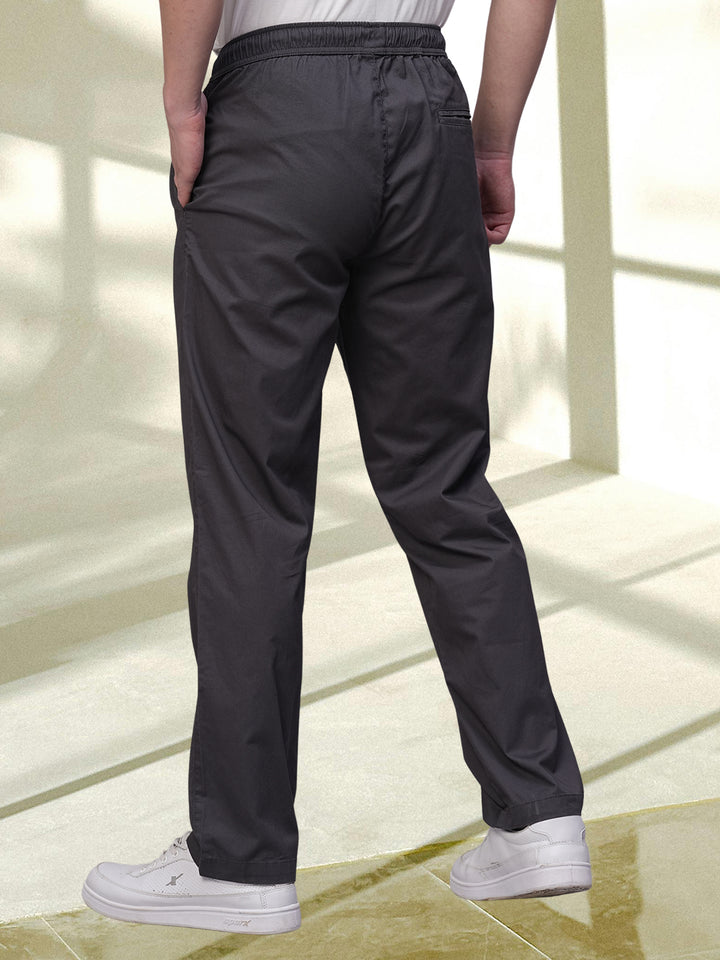 Cotton Pant for Men Solid - Charcoal Grey