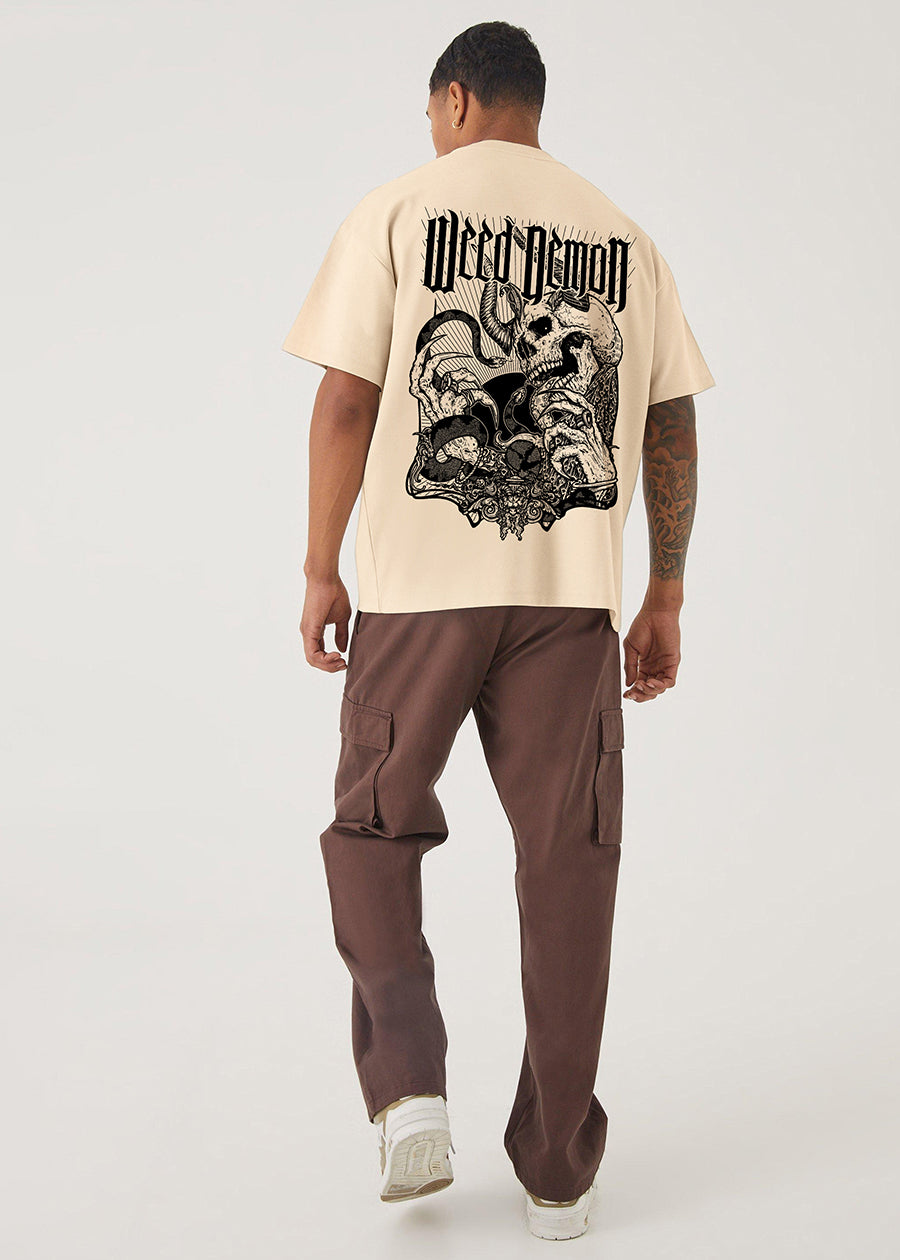 Weed Demon Men Oversized Printed T-Shirt