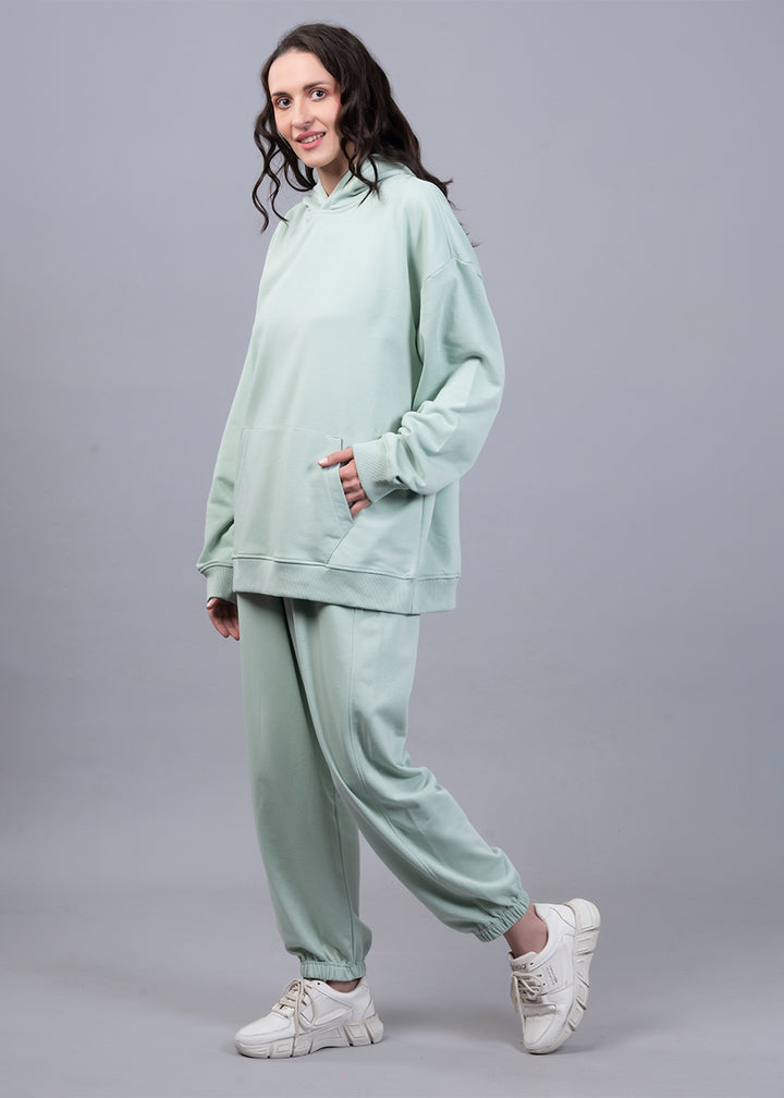 Solid Mint Green Terry Co ord Set For Womens | Pronk