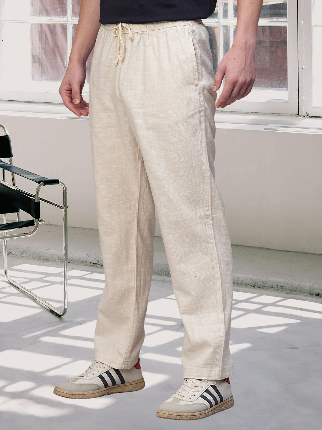 Cotton Pant for Men Solid - IVORY