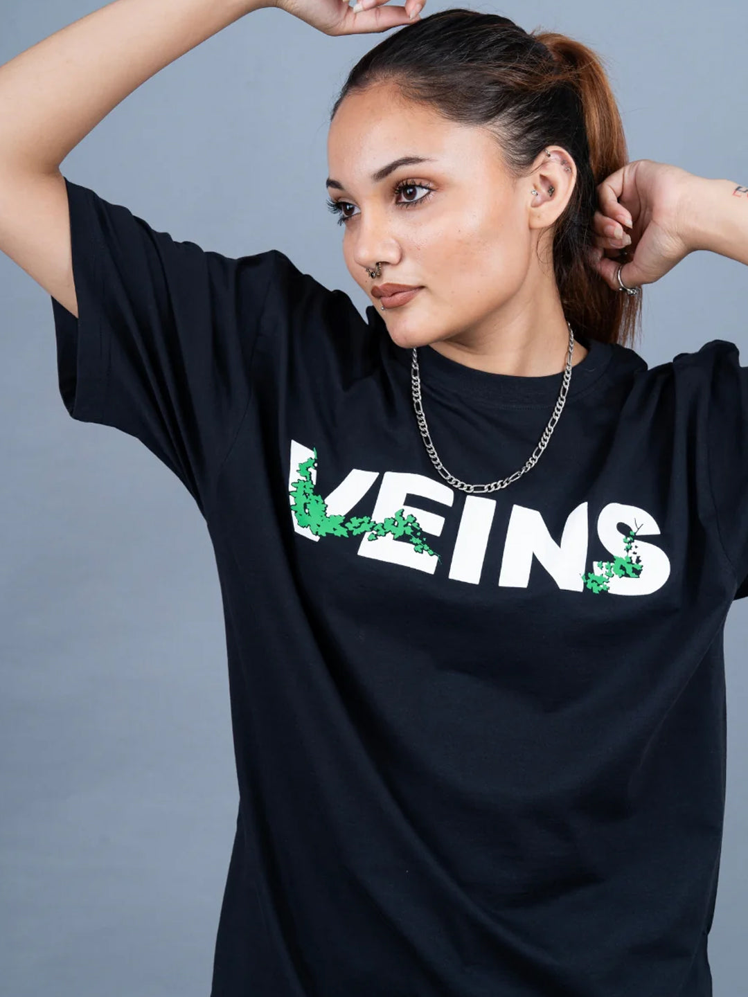 Ice In My Veins Puff Printed Woman Oversized Terry T-shirt