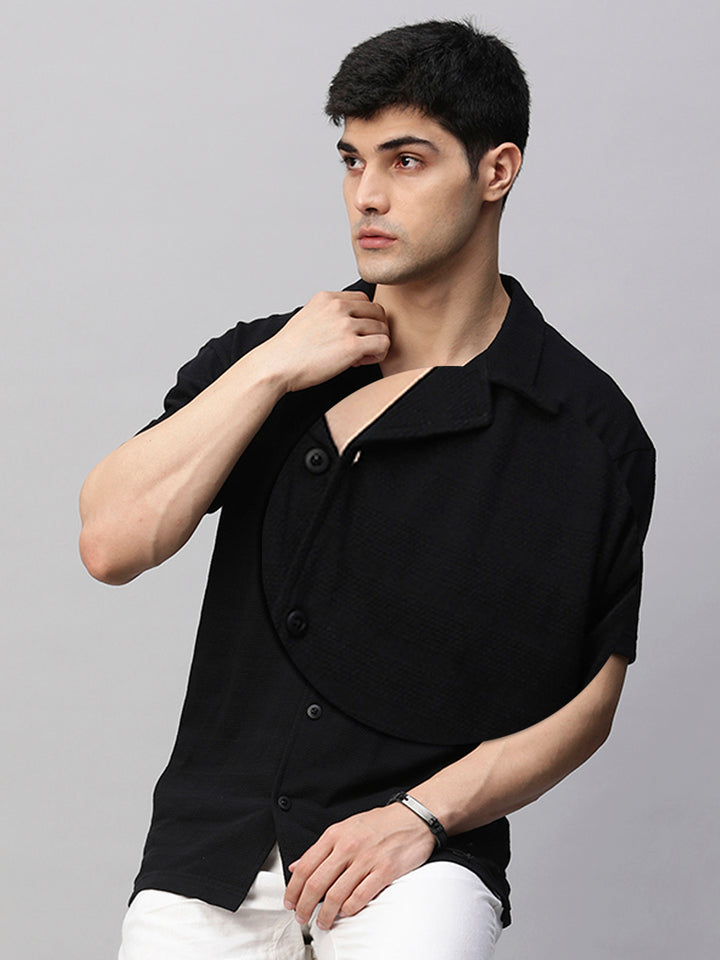 Mens Half Sleeve Resort Shirt - Black