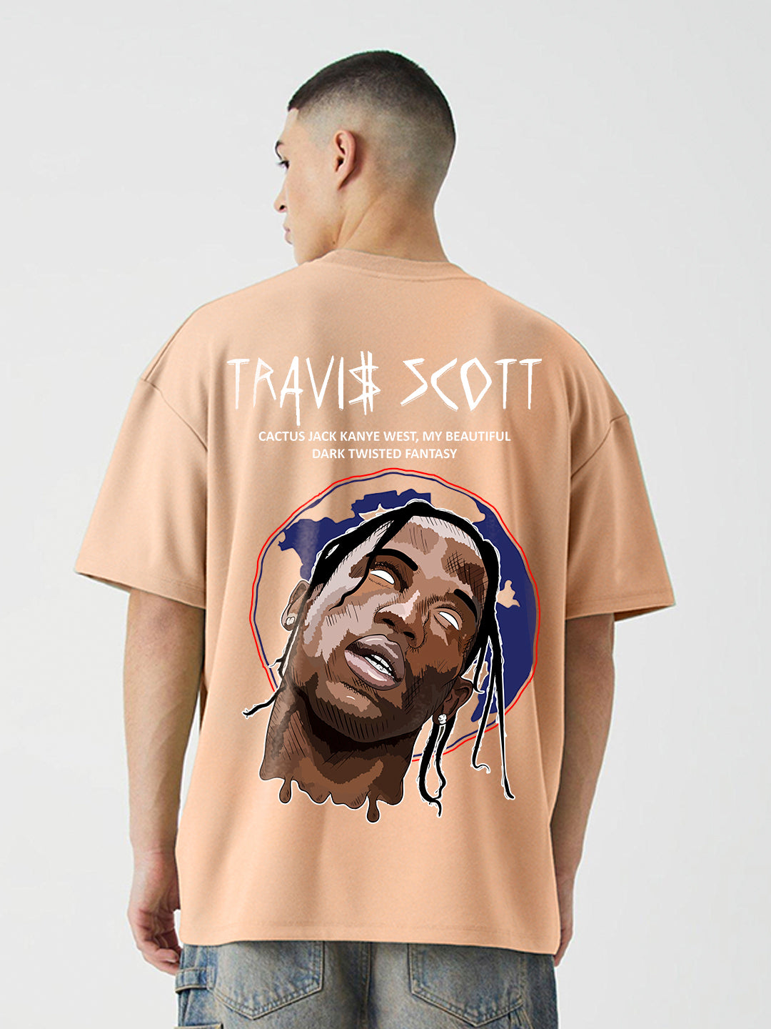 Travis Scott Men Oversized Printed T-Shirt