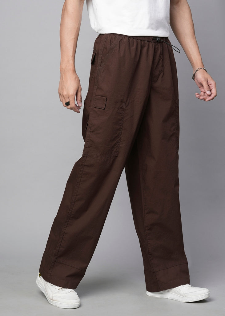 AAKE】PARACHUTE BIG POCKET PT Parachute Pants For Men - Cocoa AAKE】PARACHUTE BIG POCKET PT Parachute Pants For Men - Cocoa