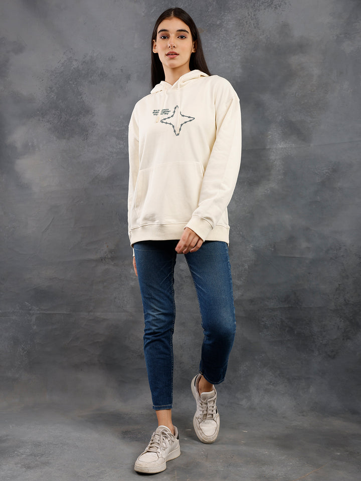 Mountain Star Women Drop Shoulder Premium Terry Hoodie