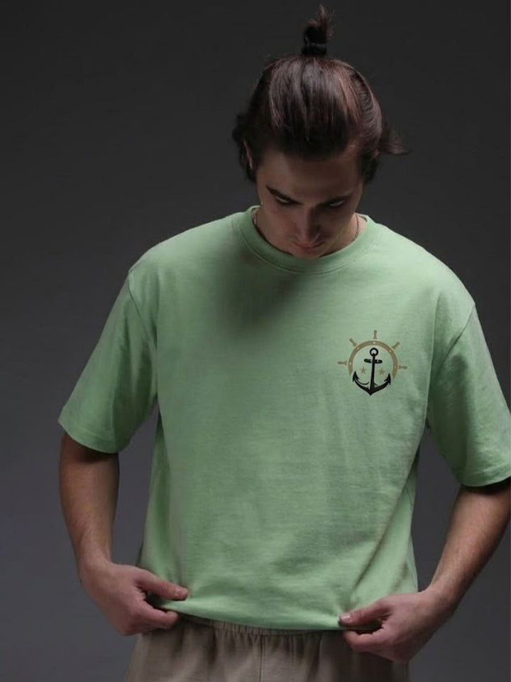 BEYOND LIMITS Men Printed Oversized T-Shirt