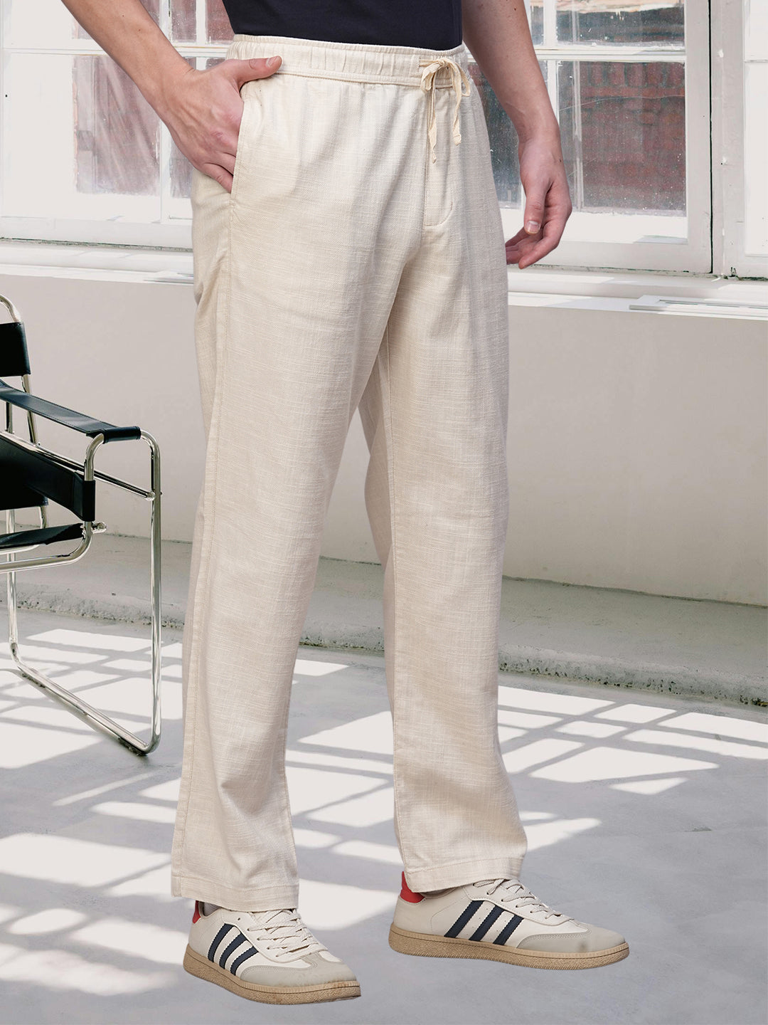 Cotton Pant for Men Solid - IVORY