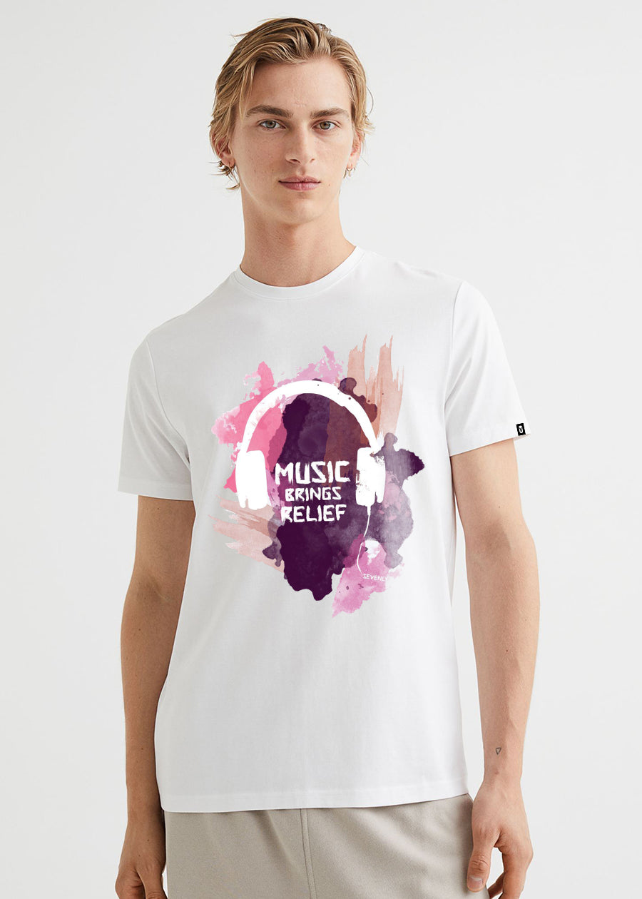 Music Brings Relief Men Half Sleeve T-Shirt