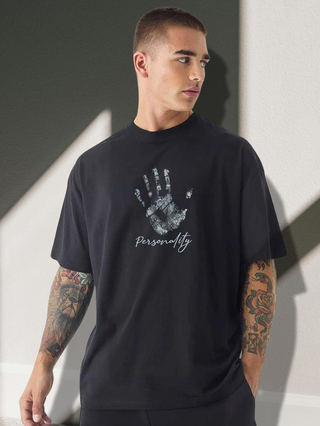 Personality Men Oversized Printed T-Shirt