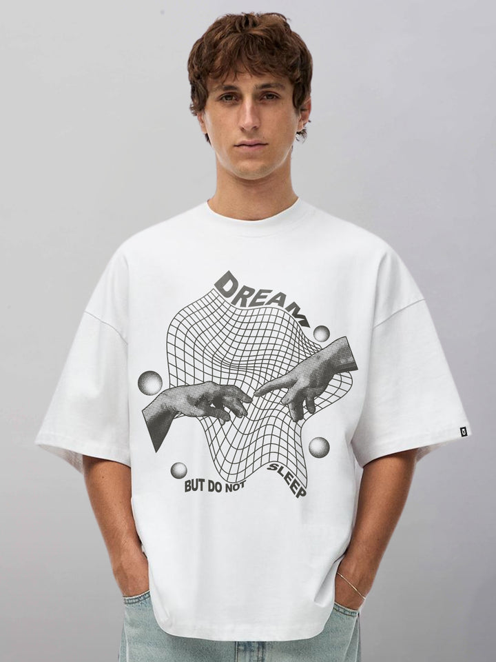 Do Not Sleep Men Oversized Printed T-Shirt