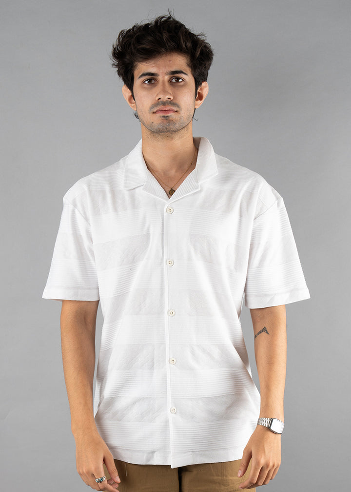 Mens Half Sleeve Resort Shirt - White