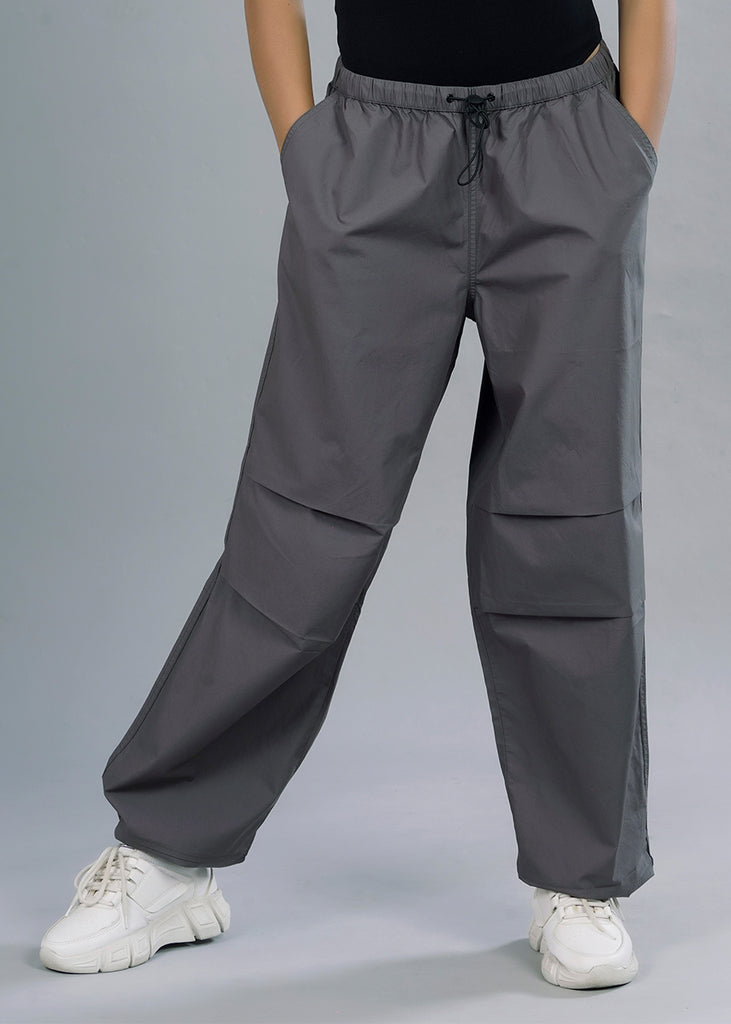 Grey Parachute Pants For Womens | Pronk – pronk.in