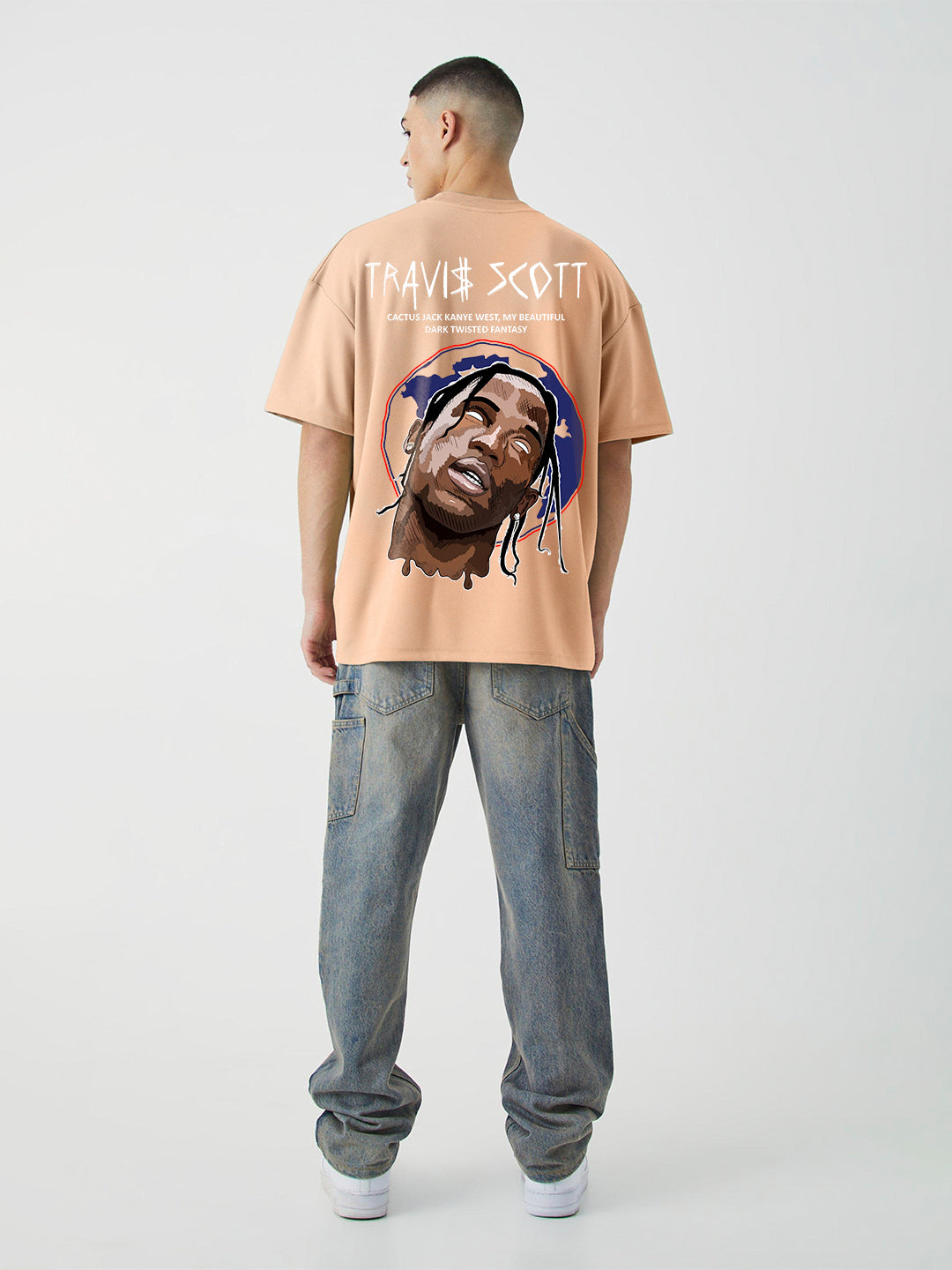 Travis Scott Men Oversized Printed T-Shirt