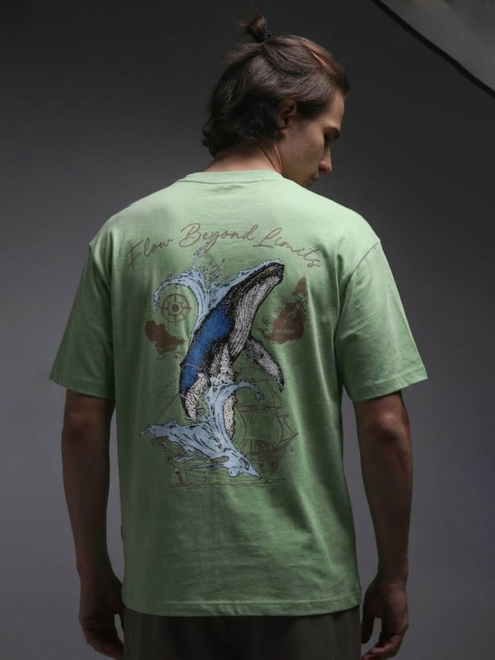 BEYOND LIMITS Men Printed Oversized T-Shirt