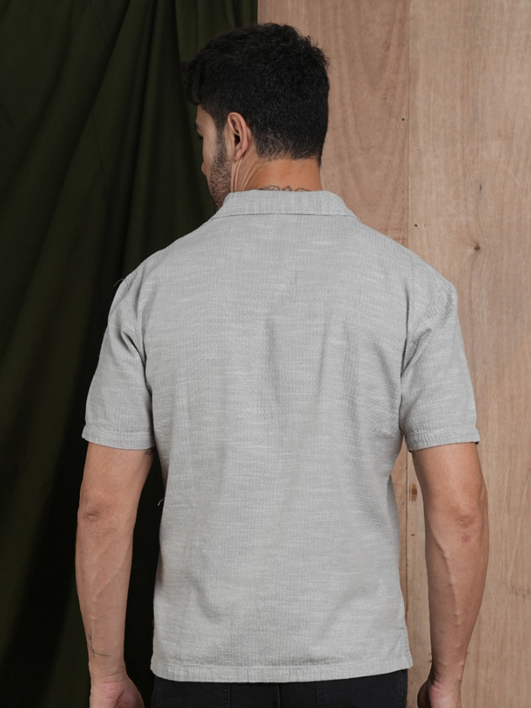 Men's Half Sleeves Shirt - Gray