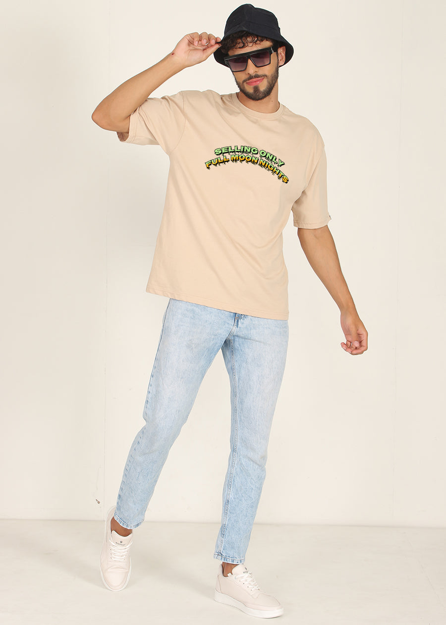Ghost Beer Men Oversized Printed T-Shirt