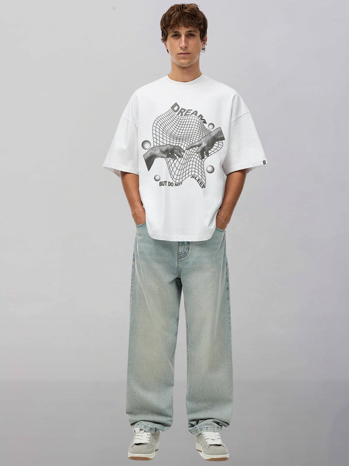 Do Not Sleep Men Oversized Printed T-Shirt