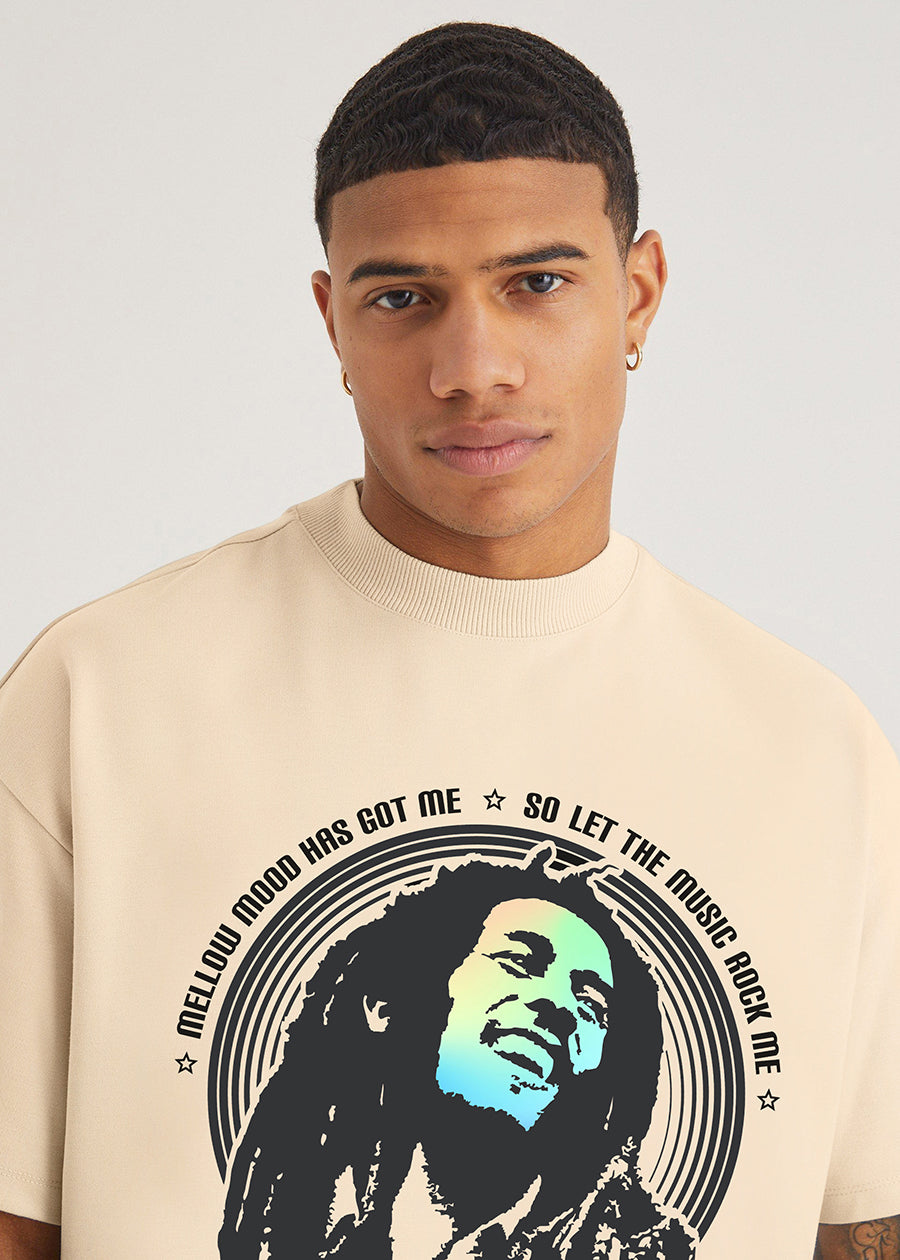 Bob Marley Men Oversized Printed T-Shirt