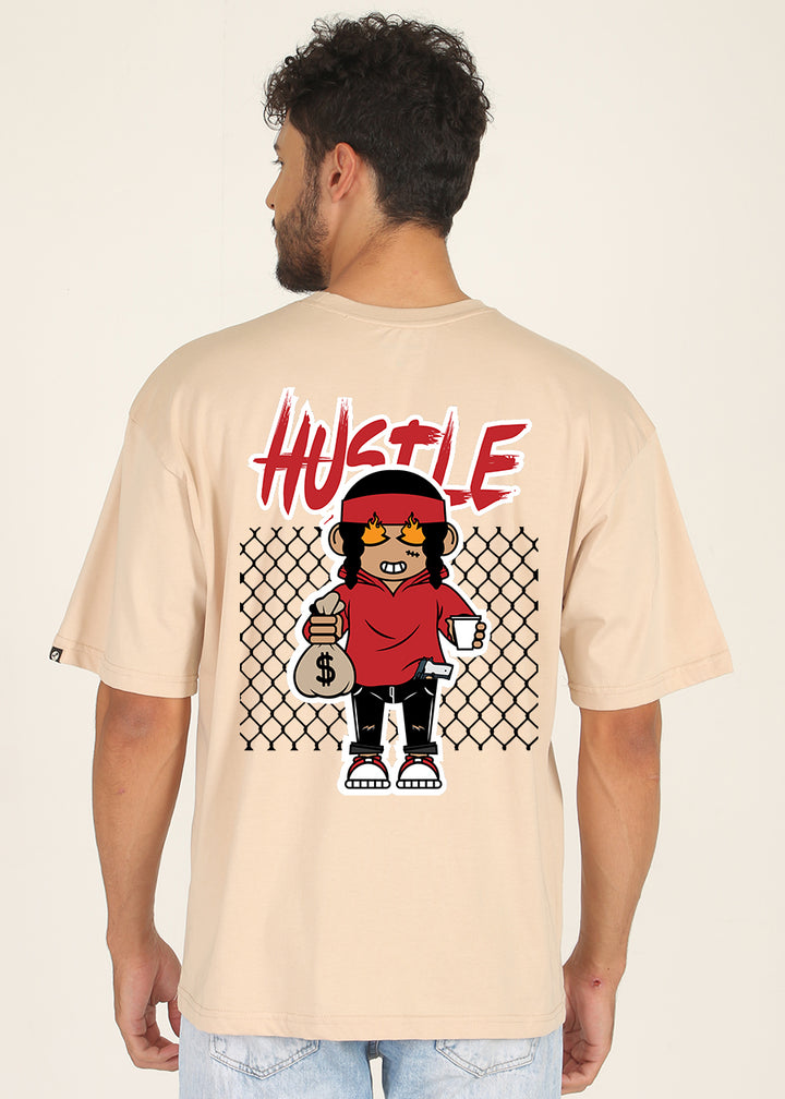 Hustle Men Oversized Printed T-Shirt