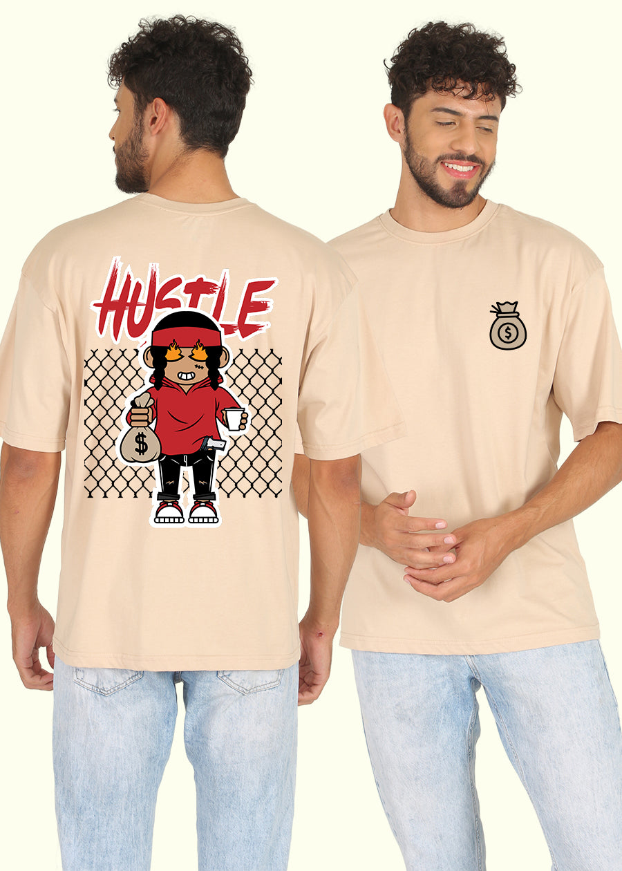 Hustle Men Oversized Printed T-Shirt