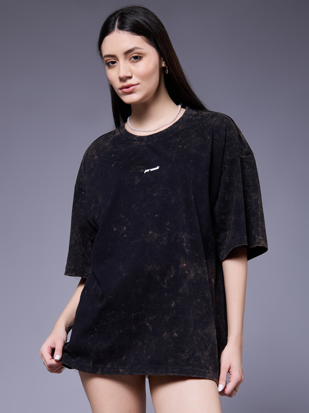 Evolve Women Retro Wash Printed Oversized T-Shirt