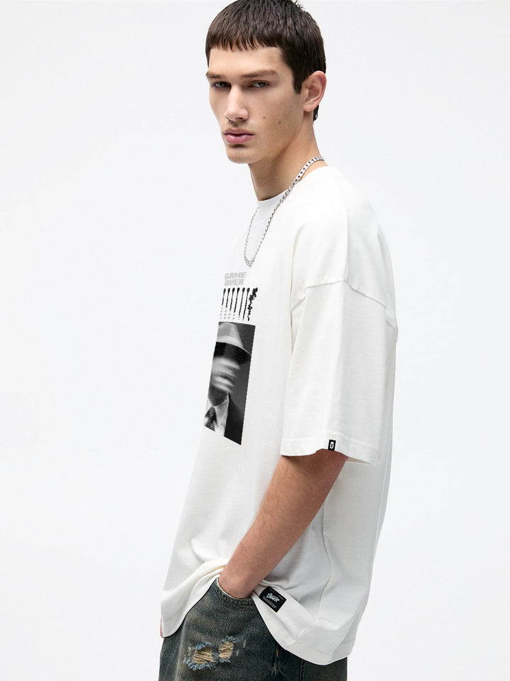 Game Over Men Oversized Printed T-Shirt