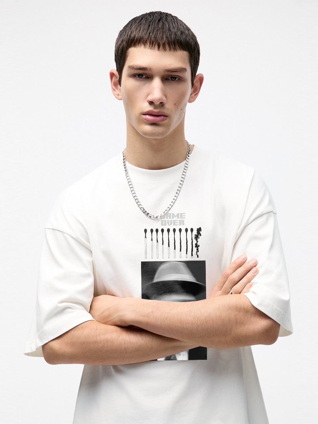 Game Over Men Oversized Printed T-Shirt